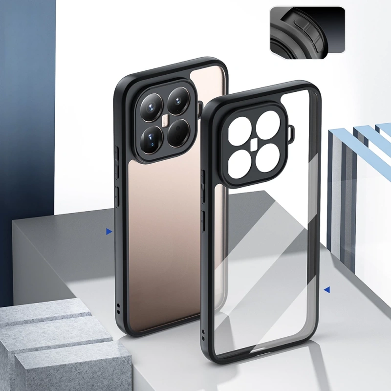 Xiaomi 15T Pro Kılıf Kamera Korumalı Şeffaf Arka Yüzey Zore New Roll Kapak