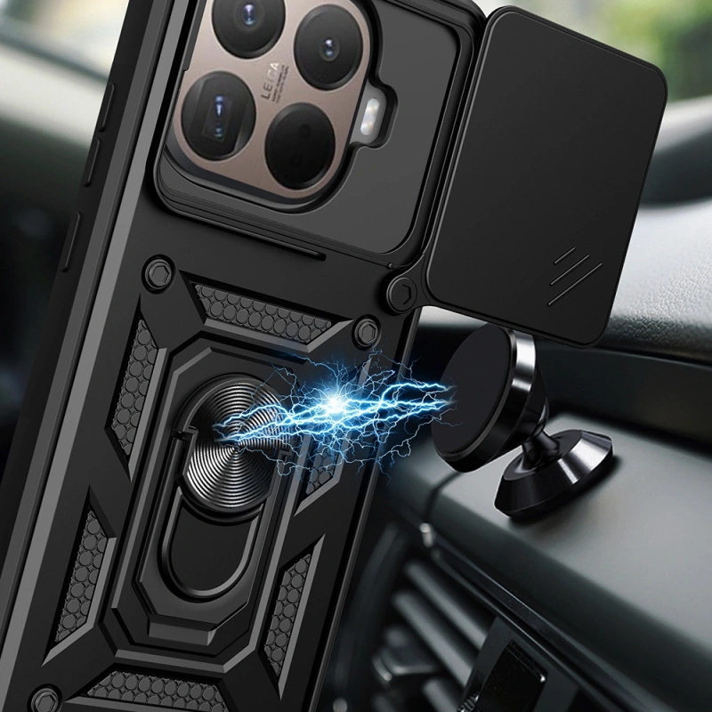 Xiaomi 15T Pro Kılıf Magnetik Standlı Kamera Korumalı Zore Sürgülü Vega Kapak