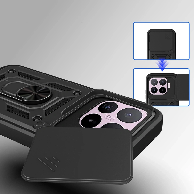 Xiaomi 17T Pro Kılıf Magnetik Standlı Kamera Korumalı Zore Sürgülü Vega Kapak