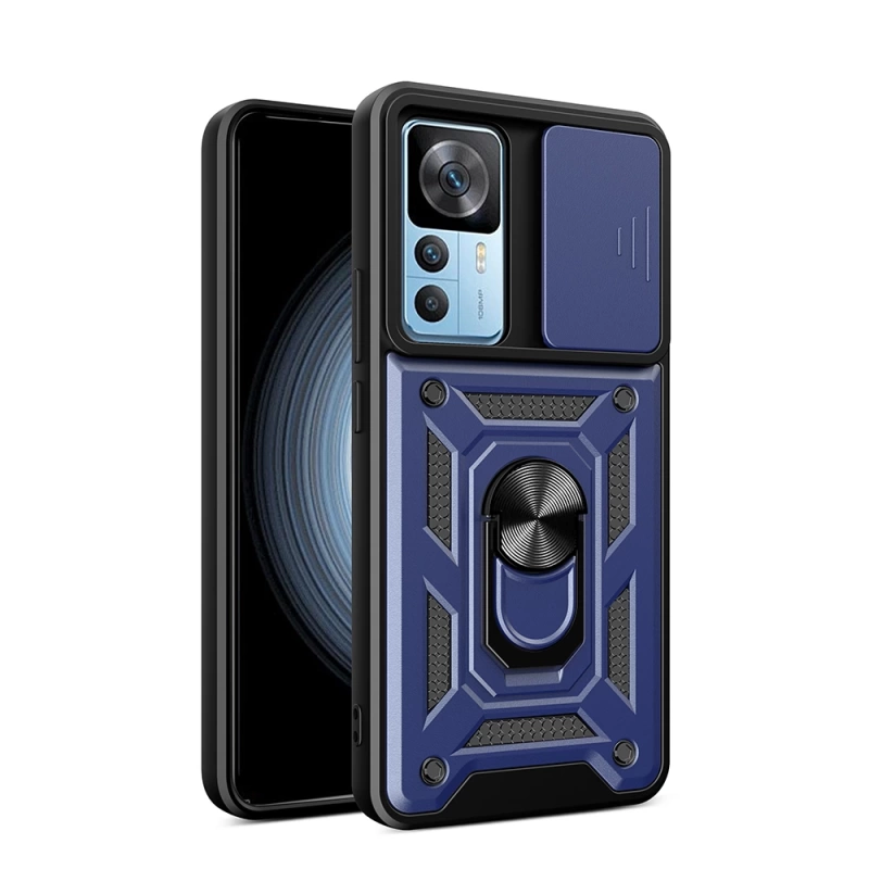 Xiaomi Mi 12T Pro Kılıf Magnetik Standlı Kamera Korumalı Zore Sürgülü Vega Kapak