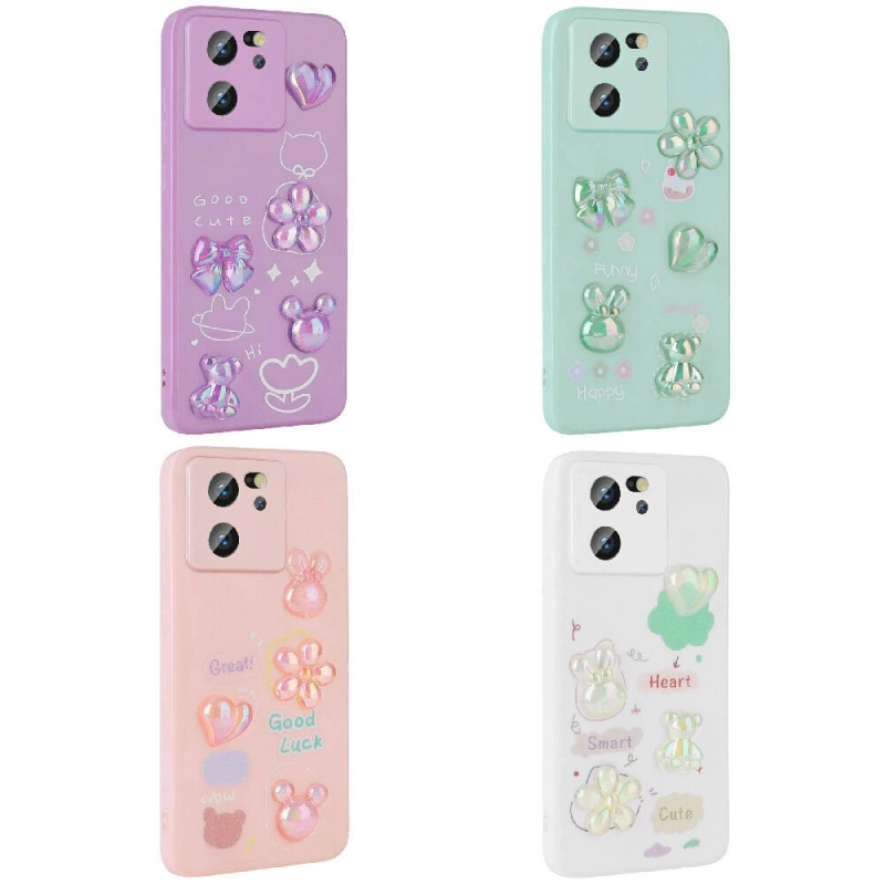 Xiaomi Mi 13T Kılıf Kabartma Figürlü Parlak Zore Toys Silikon Kapak