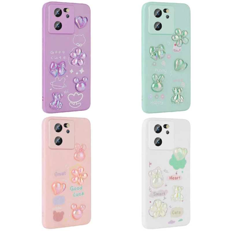 Xiaomi Mi 13T Kılıf Kabartma Figürlü Parlak Zore Toys Silikon Kapak
