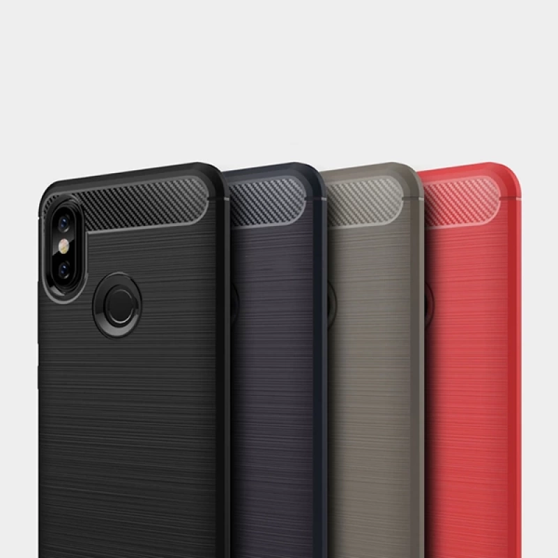 Xiaomi Mi 6x,A2 Dark Ultra Koruma Karbon Fiber Doku Silikon Kılıf