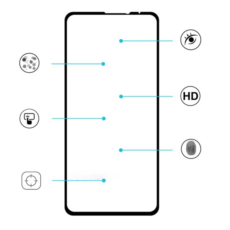 Xiaomi Mi Mix 3 Full Glue Full Kaplama Tempered Cam Ekran Koruyucu