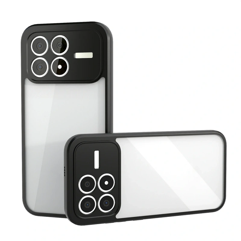 Xiaomi Poco F8 Pro Kılıf Kamera Korumalı Şeffaf Arka Yüzey Zore New Roll Kapak