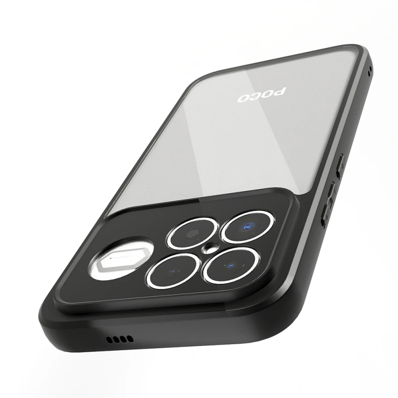 Xiaomi Poco F8 Ultra Kılıf Kamera Korumalı Şeffaf Arka Yüzey Zore New Roll Kapak