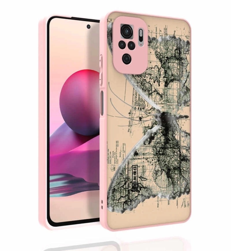 Xiaomi Poco M5S Kılıf Desenli Kamera Korumalı Parlak Zore Nora Kapak
