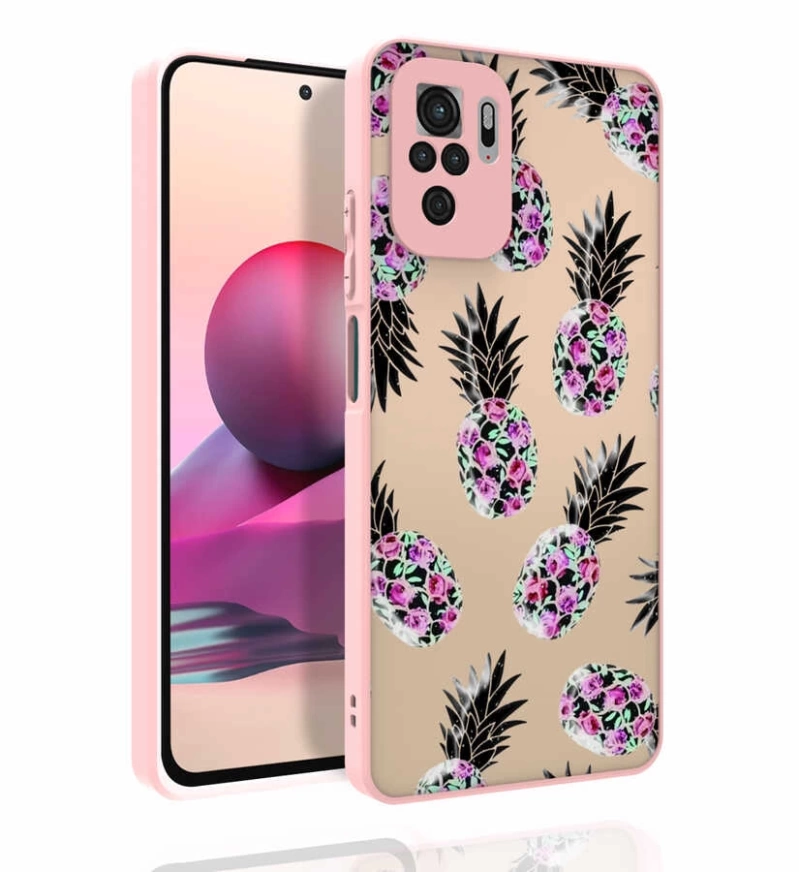 Xiaomi Poco M5S Kılıf Desenli Kamera Korumalı Parlak Zore Nora Kapak