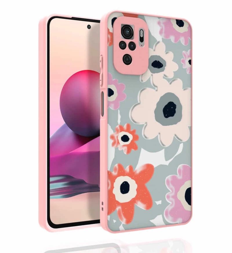 Xiaomi Poco M5S Kılıf Desenli Kamera Korumalı Parlak Zore Nora Kapak