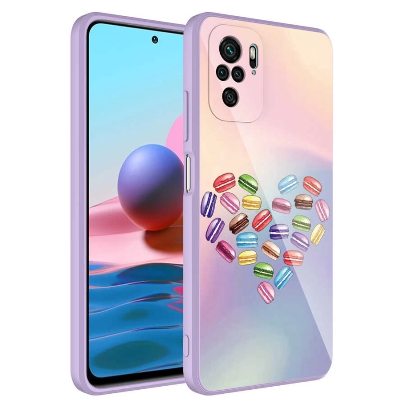 Xiaomi Poco M5S Kılıf Kamera Korumalı Desenli Sert Silikon Zore Epoksi Kapak