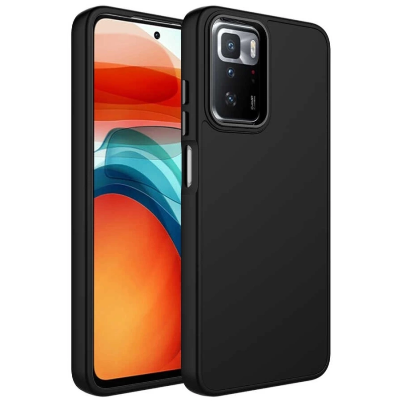 Xiaomi Redmi 10 Kılıf Metal Çerçeve ve Buton Tasarımlı Silikon Zore Luna Kapak