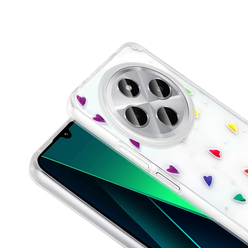 Xiaomi Redmi 14C 4G Kılıf Şeffaf Figürlü Zore Folk Sert Kapak