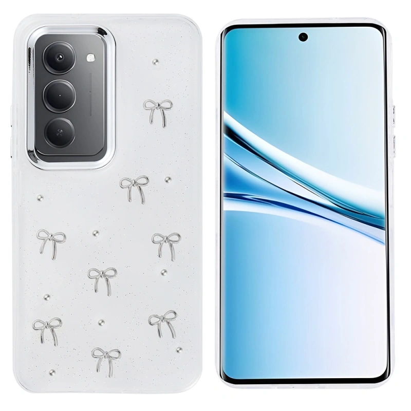 Xiaomi Redmi 15 Kılıf Airbag Tasarımlı Simli Şeffaf Zore Kutup Kapak