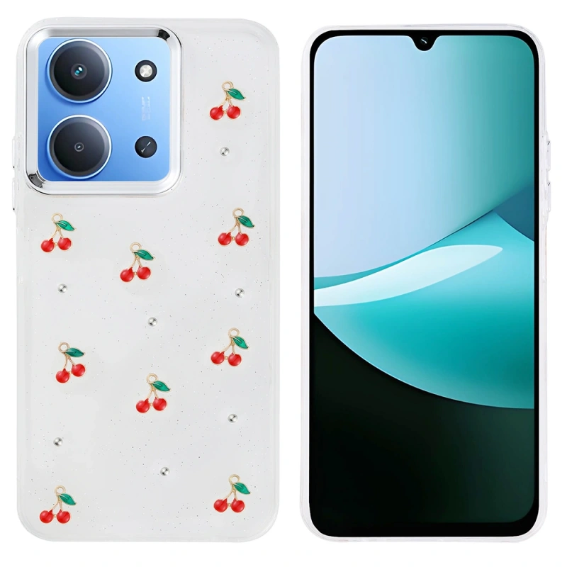 Xiaomi Redmi 15C Kılıf Airbag Tasarımlı Simli Şeffaf Zore Kutup Kapak