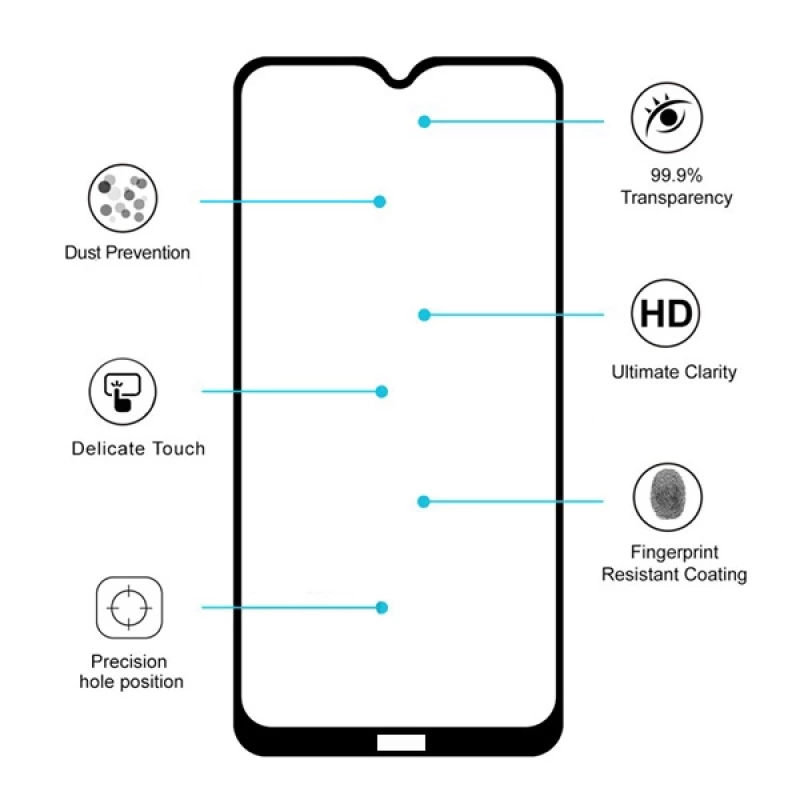 Xiaomi Redmi 8A 3D Full Tempered Kırılmaz Cam Ekran Koruyucu