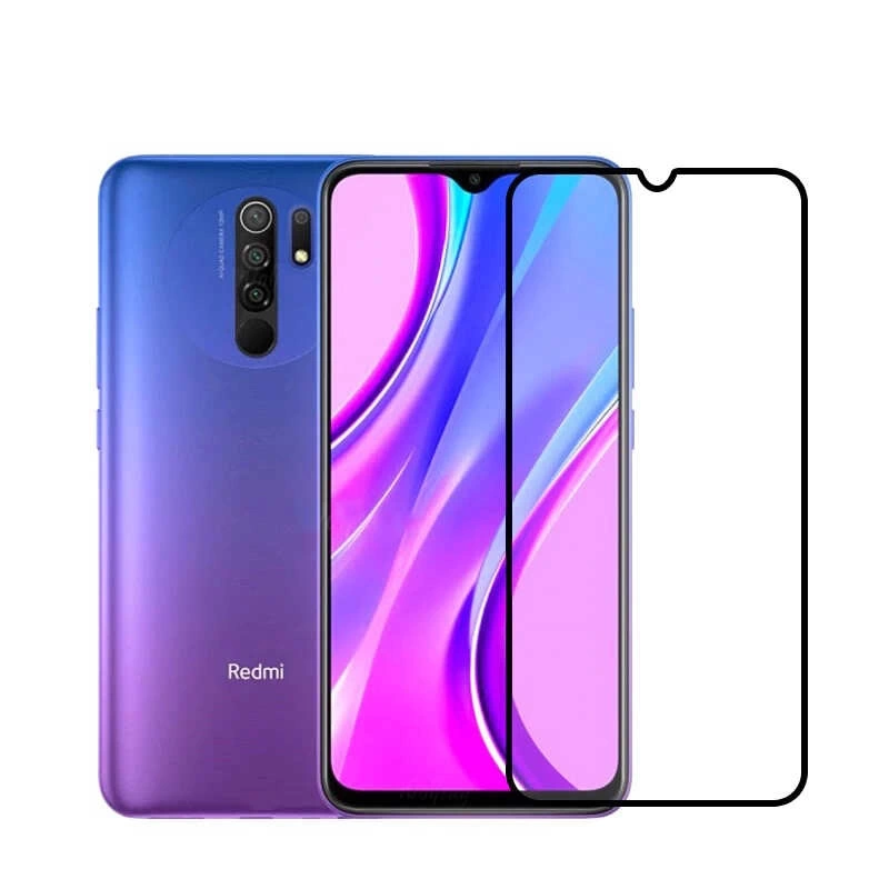 More TR Xiaomi Redmi 9 Zore Kenarları Kırılmaya Dayanıklı Cam Ekran Koruyucu