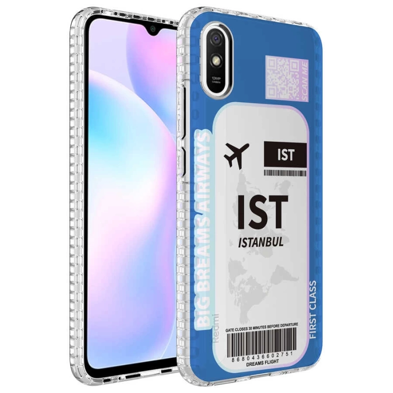 Xiaomi Redmi 9A Kılıf Airbag Kenarlı Renkli Desenli Silikon Zore Elegans Kapak