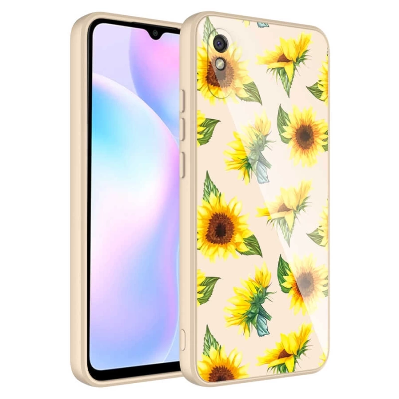 Xiaomi Redmi 9A Kılıf Kamera Korumalı Desenli Sert Silikon Zore Epoksi Kapak