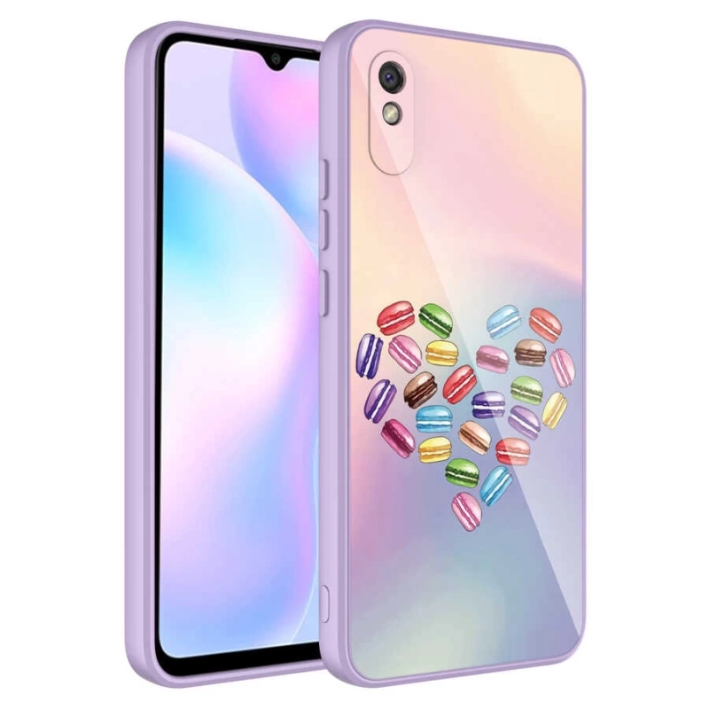 Xiaomi Redmi 9A Kılıf Kamera Korumalı Desenli Sert Silikon Zore Epoksi Kapak