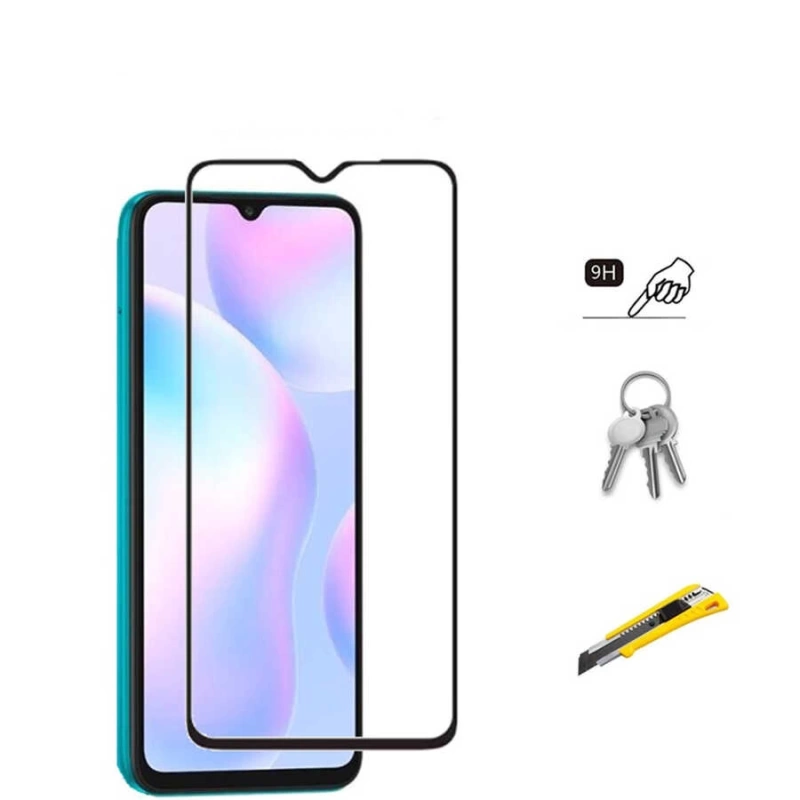 More TR Xiaomi Redmi 9A Zore Kenarları Kırılmaya Dayanıklı Cam Ekran Koruyucu