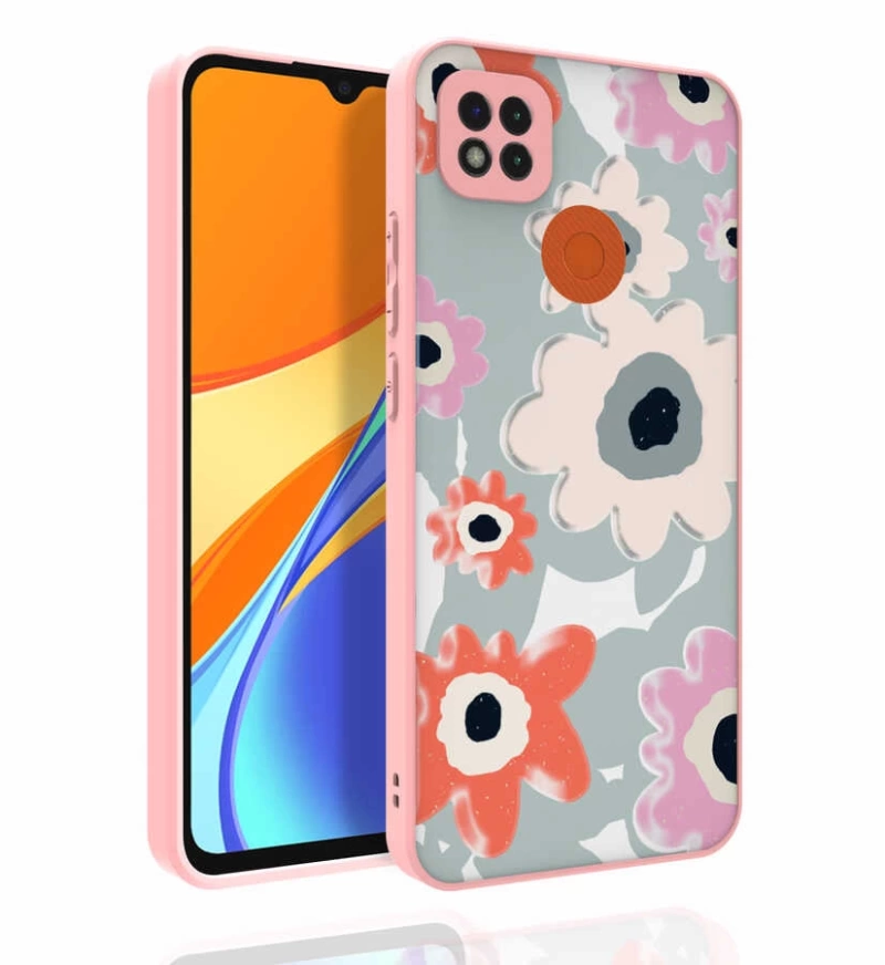 Xiaomi Redmi 9C Kılıf Desenli Kamera Korumalı Parlak Zore Nora Kapak