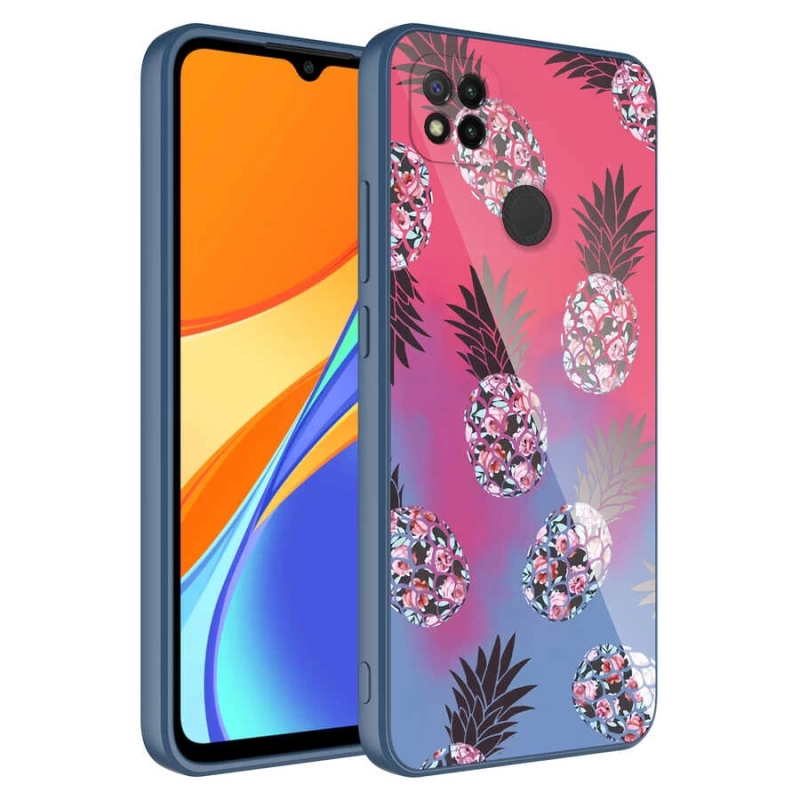 Xiaomi Redmi 9C Kılıf Kamera Korumalı Desenli Sert Silikon Zore Epoksi Kapak