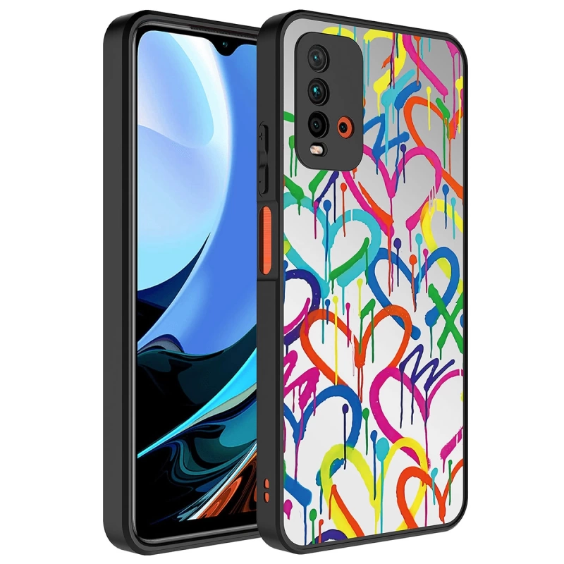 Xiaomi Redmi 9T Kılıf Aynalı Desenli Kamera Korumalı Parlak Zore Mirror Kapak