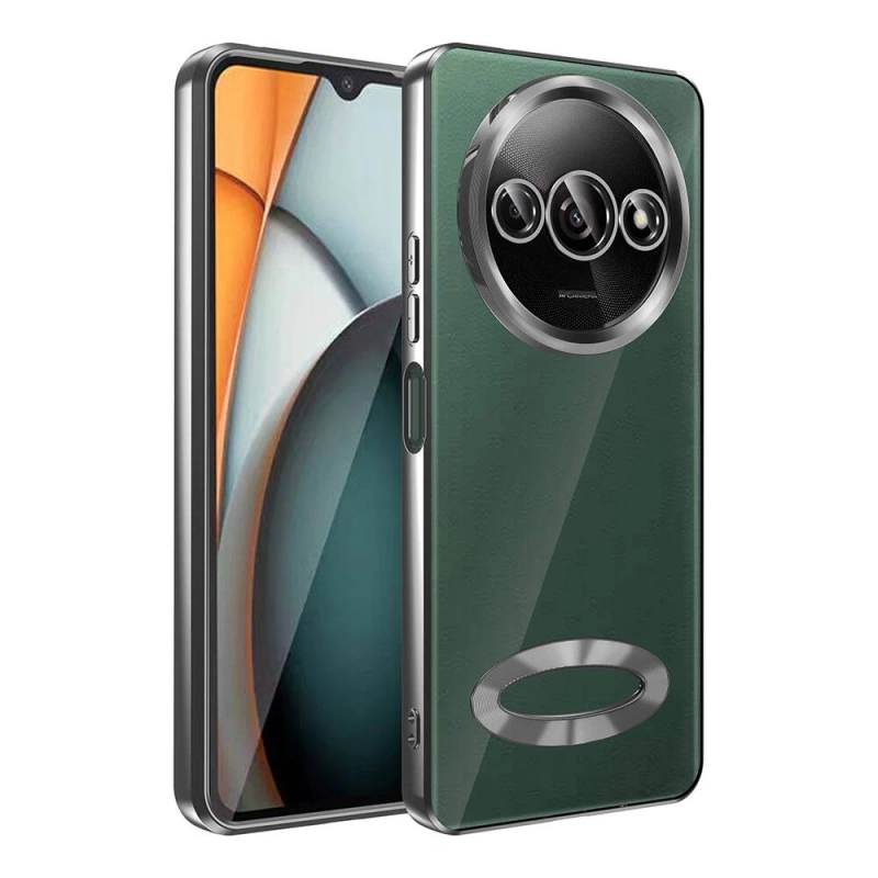 Xiaomi Redmi A3 4G 2024 Kılıf Kamera Korumalı Logo Gösteren Zore Omega Kapak