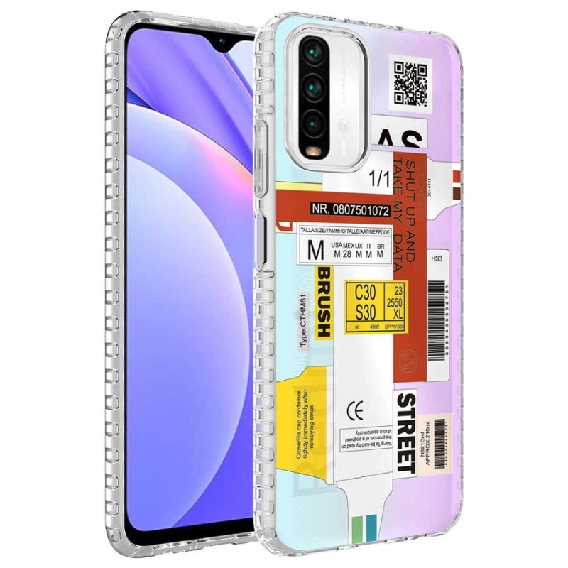 Xiaomi Redmi Note 10 Kılıf Airbag Kenarlı Renkli Desenli Silikon Zore Elegans Kapak