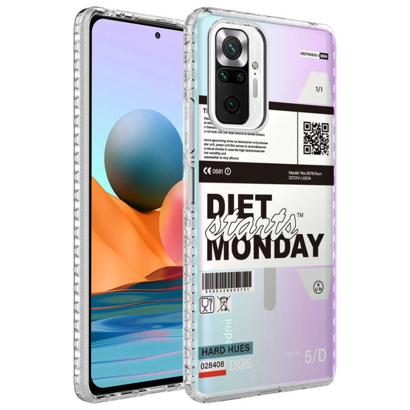 Xiaomi Redmi Note 10 Pro Kılıf Airbag Kenarlı Renkli Desenli Silikon Zore Elegans Kapak