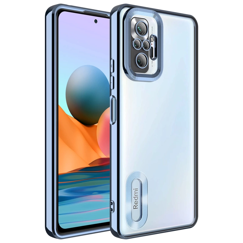 Xiaomi Redmi Note 10 Pro Kılıf Kamera Korumalı Logo Gösteren Zore Omega Kapak