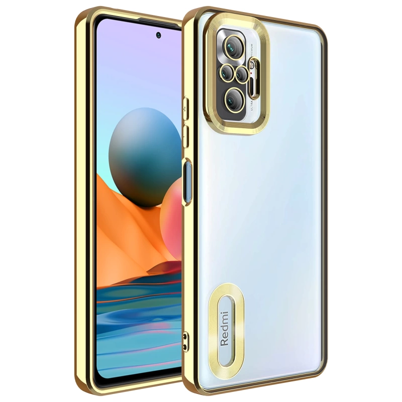 Xiaomi Redmi Note 10 Pro Kılıf Kamera Korumalı Logo Gösteren Zore Omega Kapak