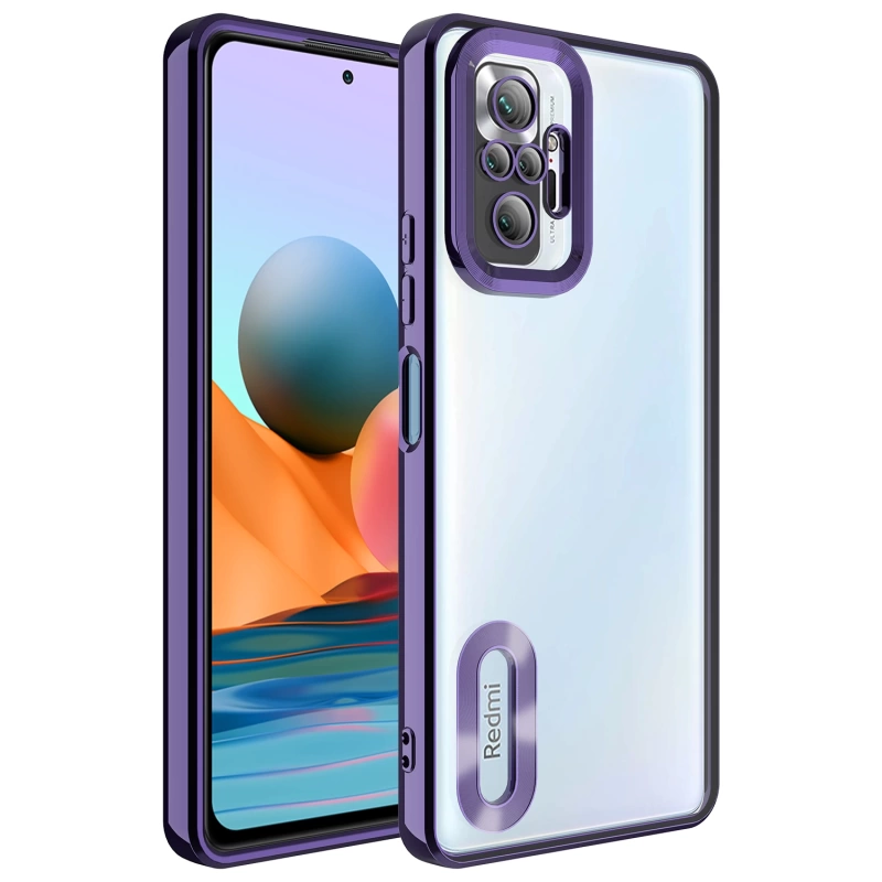 Xiaomi Redmi Note 10 Pro Kılıf Kamera Korumalı Logo Gösteren Zore Omega Kapak