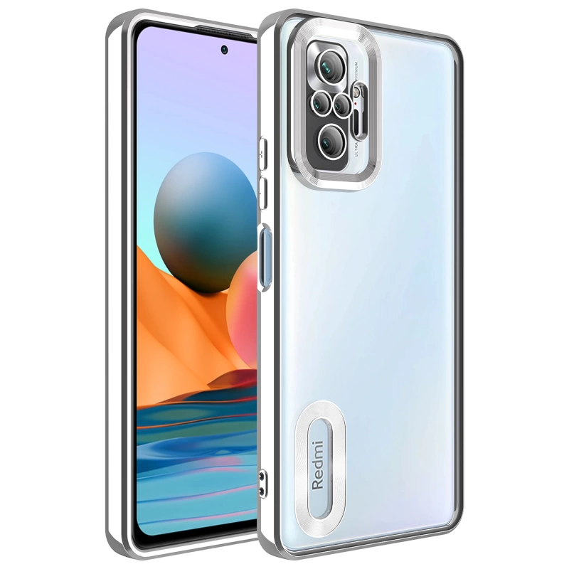 Xiaomi Redmi Note 10 Pro Kılıf Kamera Korumalı Logo Gösteren Zore Omega Kapak