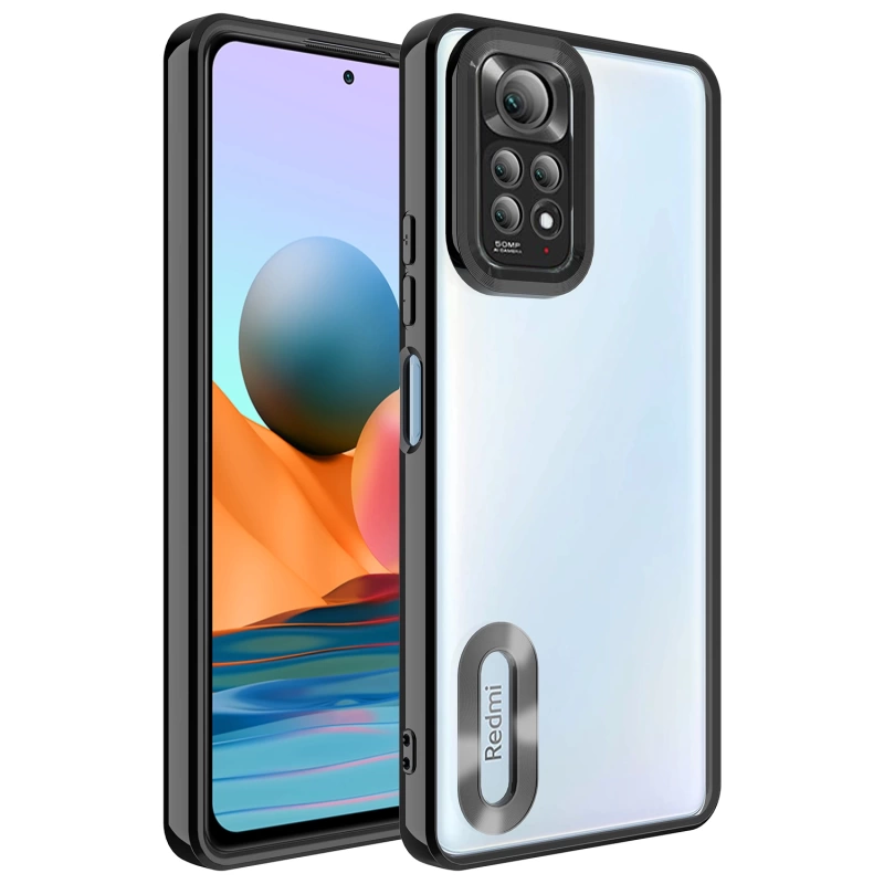 Xiaomi Redmi Note 11 Global Kılıf Kamera Korumalı Logo Gösteren Zore Omega Kapak