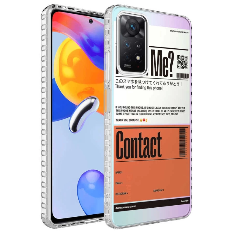 Xiaomi Redmi Note 11 Pro 5G Kılıf Airbag Kenarlı Renkli Desenli Silikon Zore Elegans Kapak