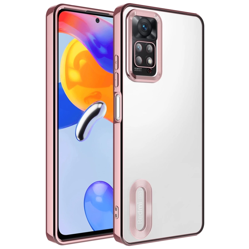 Xiaomi Redmi Note 11 Pro 5G Kılıf Kamera Korumalı Logo Gösteren Zore Omega Kapak