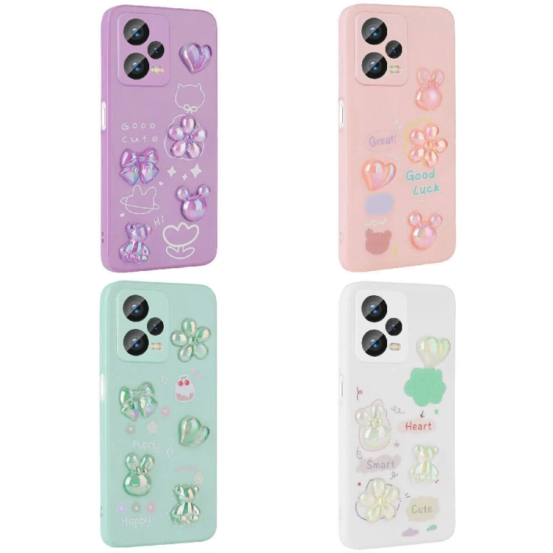 Xiaomi Redmi Note 12 Pro 5G Kılıf Kabartma Figürlü Parlak Zore Toys Silikon Kapak