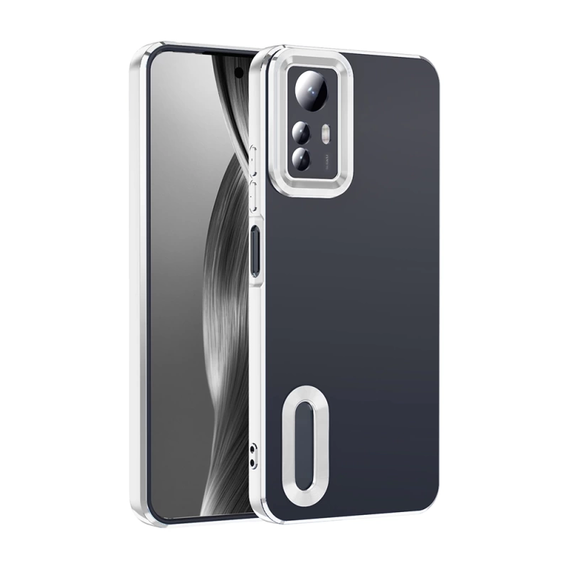Xiaomi Redmi Note 12S Kılıf Kamera Korumalı Logo Gösteren Zore Omega Kapak