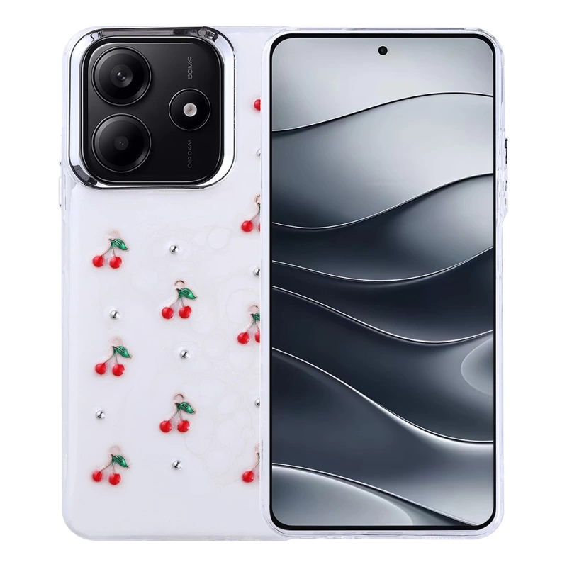 Xiaomi Redmi Note 14 4G Kılıf Airbag Tasarımlı Simli Şeffaf Zore Kutup Kapak