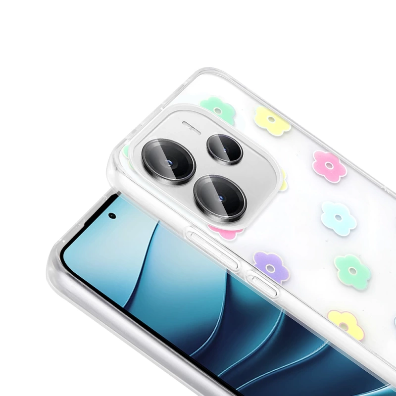 Xiaomi Redmi Note 14 4G Kılıf Şeffaf Figürlü Zore Folk Sert Kapak