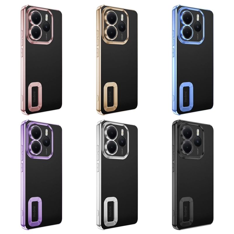 Xiaomi Redmi Note 14 5G Kılıf Kamera Korumalı Logo Gösteren Zore Omega Kapak