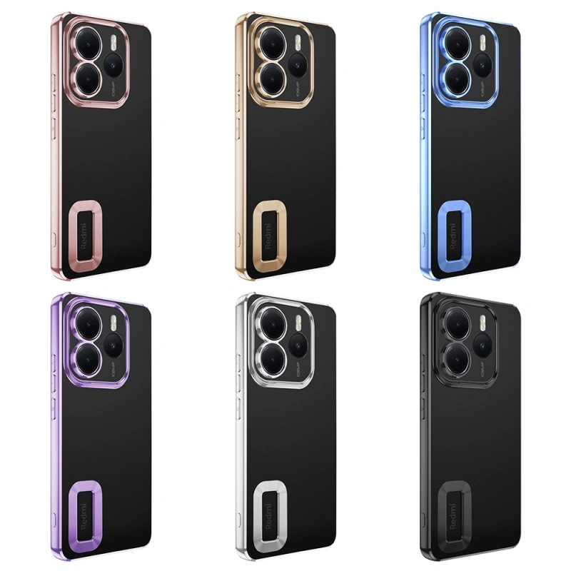 Xiaomi Redmi Note 14 5G Kılıf Kamera Korumalı Logo Gösteren Zore Omega Kapak