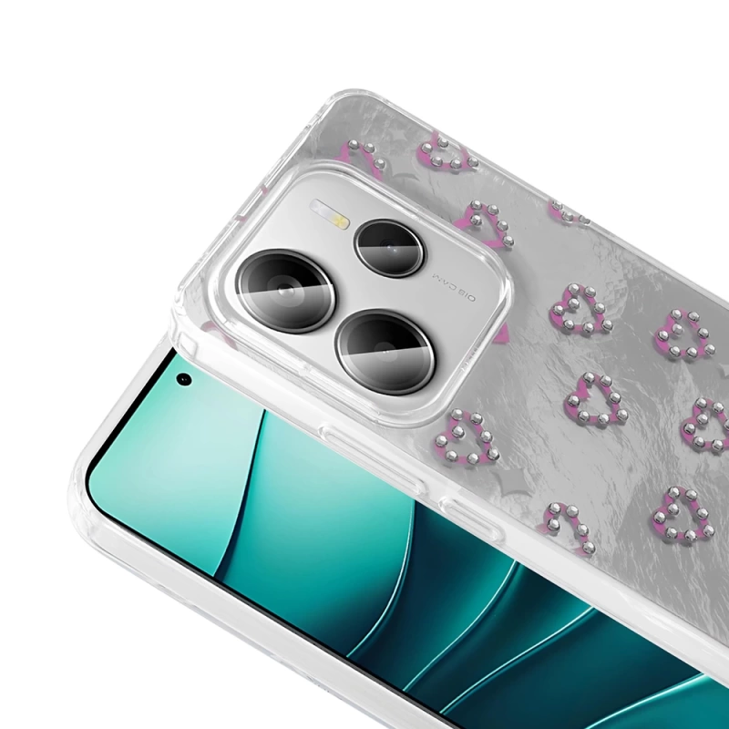 Xiaomi Redmi Note 14 4G Kılıf Kamera Korumalı Figürlü Zore Ponti Silikon Kapak