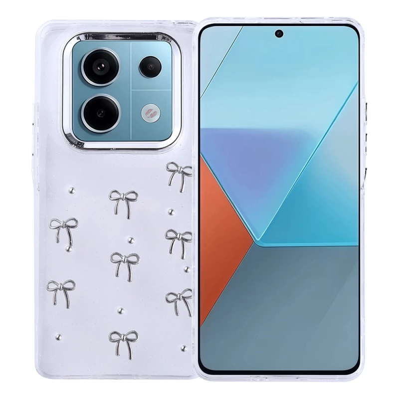 Xiaomi Redmi Note 14 Pro 4G Kılıf Airbag Tasarımlı Simli Şeffaf Zore Kutup Kapak