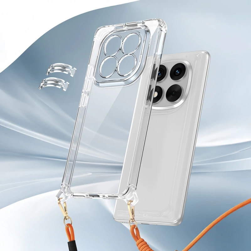 Xiaomi Redmi Note 14 Pro 5G Kılıf Airbagli Takılabilir Askı Aparatlı Zore Snap Silikon Kapak
