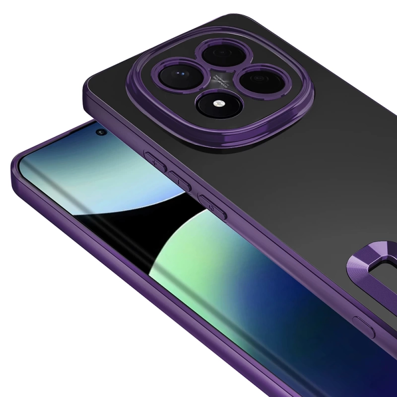 Xiaomi Redmi Note 14 Pro Plus Kılıf Kamera Korumalı Logo Gösteren Zore Omega Kapak