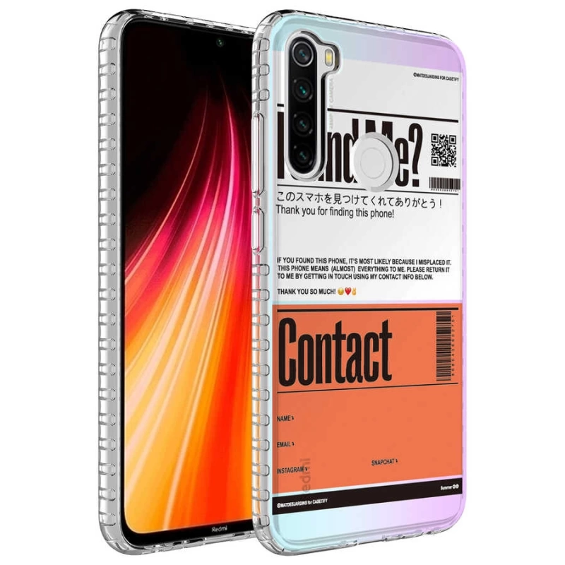 Xiaomi Redmi Note 8 Kılıf Airbag Kenarlı Renkli Desenli Silikon Zore Elegans Kapak