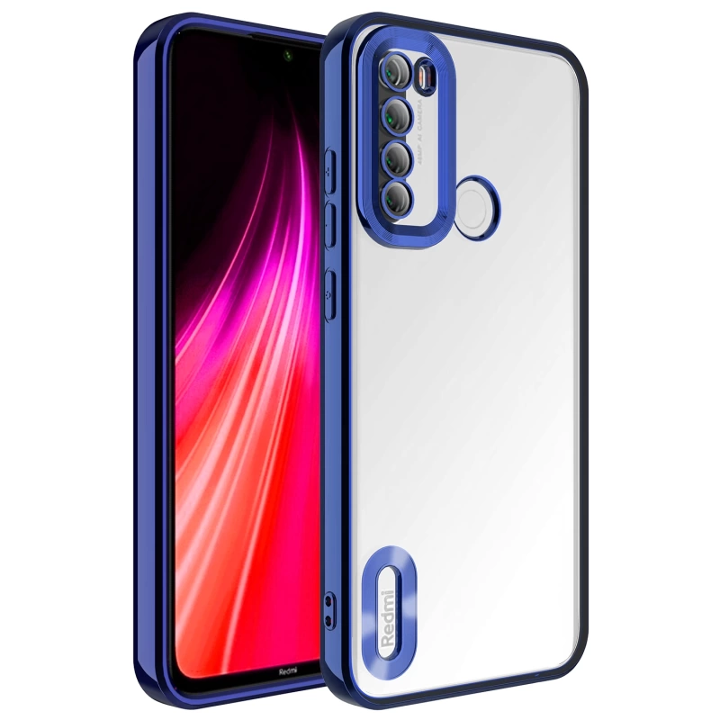 Xiaomi Redmi Note 8 Kılıf Kamera Korumalı Logo Gösteren Zore Omega Kapak