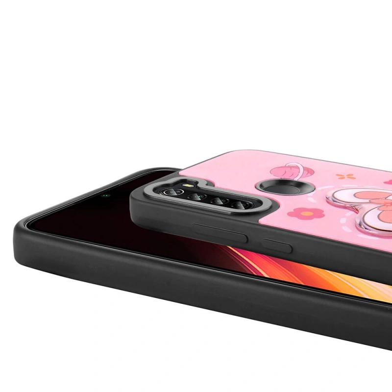 Xiaomi Redmi Note 8 Kılıf Parlayan Kabartmalı İkonik Figürlü Zore Amas Silikon Kapak